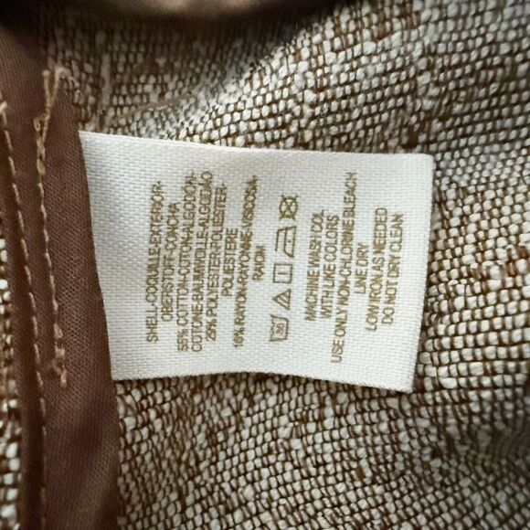 FREE PEOPLE | Brown Tapestry Moto Style Jacket Asymmetrical Zipper | Size 10 - Picture 9 of 9